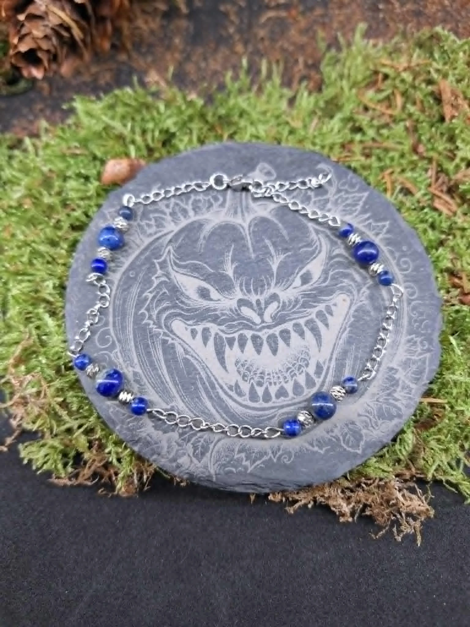 Bracelet Cheville Lapis Lazuli 6mm / 4mm